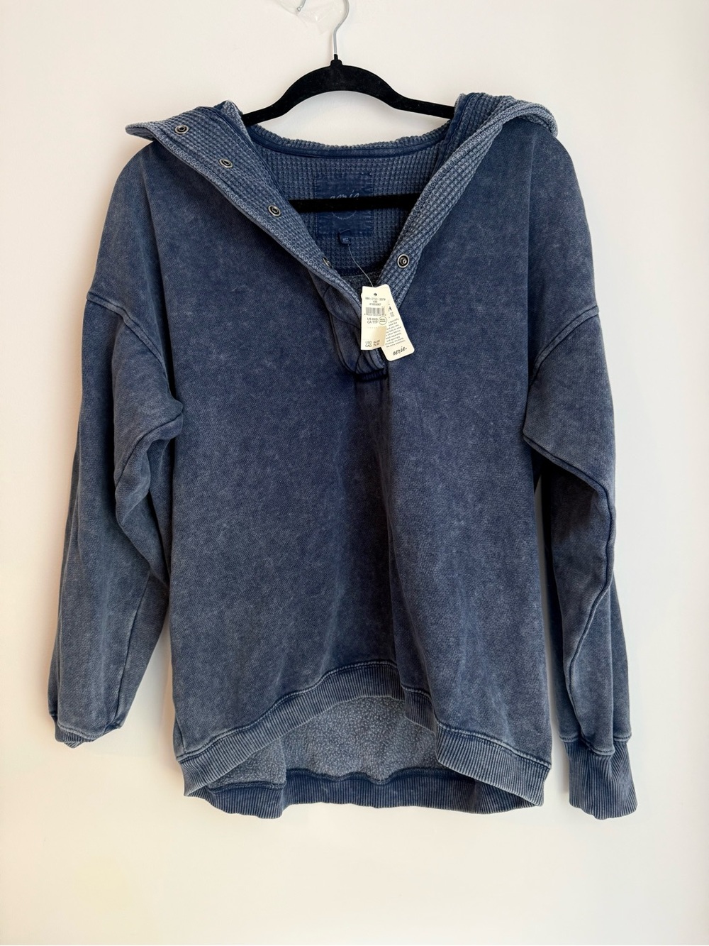 aerie Washed Navy Hooded Sweatshirt oh snap sweatshirt